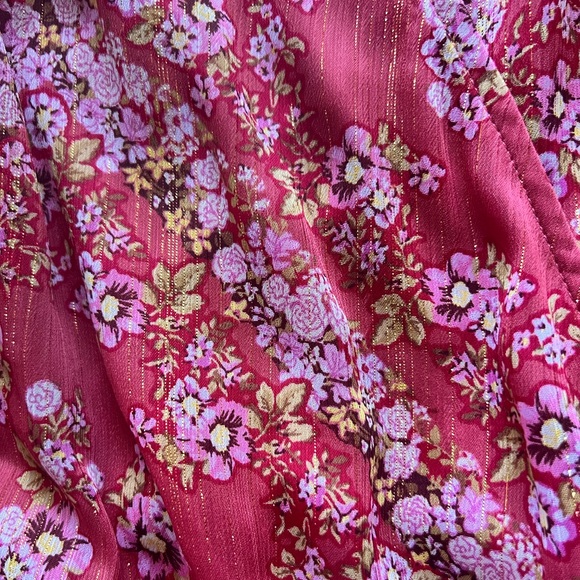 Lauren Conrad Women’s Plus Floral Dress Red/Pink - Picture 3 of 3